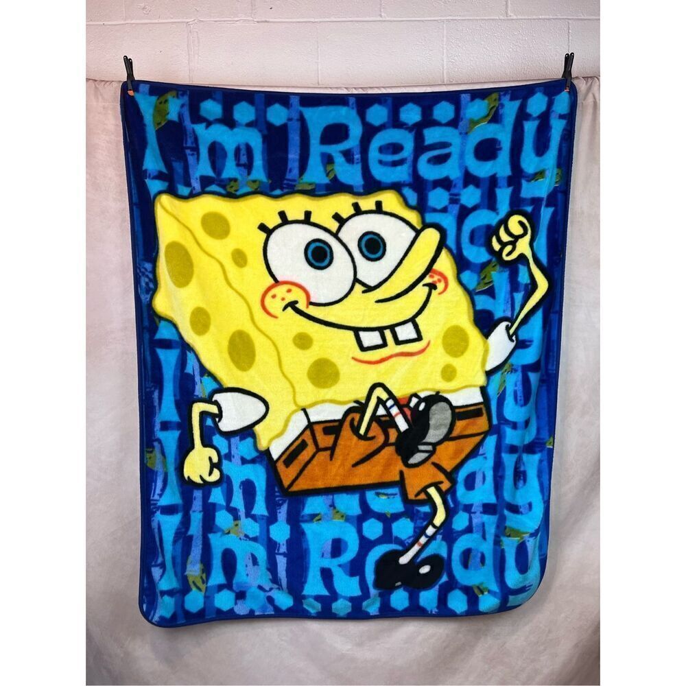 Vintage 90s Y2K SpongeBob Graphic Blanket I’m Ready